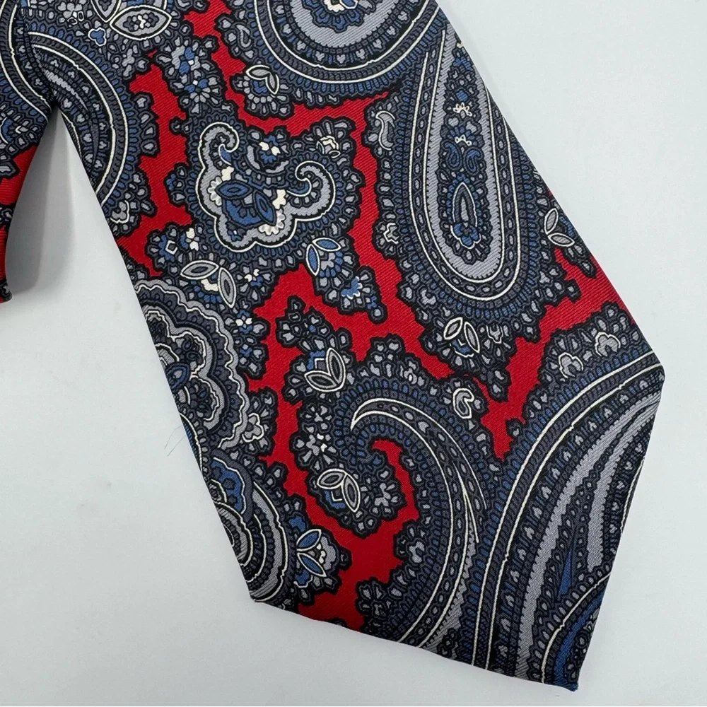 Vintage Bert Pulitzer Paisley Silk Neck Tie, preppy, classic, retro, work office